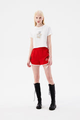 ウィッティバニートムボーイクロップTシャツ / WITTY BUNNY TOMBOY CROP T-SHIRT [WHITE]