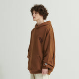 WHATTHE 3D ロゴ刺繍パーカー/WHATTHE 3D Logo Embroidered Hoodie (Heavy Sweat) Brown