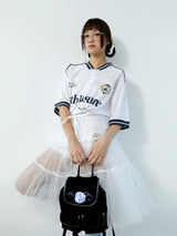 velvet rose corsage backpack_blu