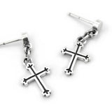 クロスシルバーイヤリング / Grapevine-D2 cross silver earring (4593028137078)