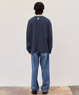 STRIPE LONG SLEEVE T-SHIRT (BLACK/IVORY/NAVY)
