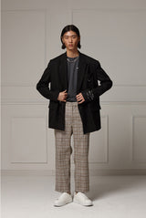 Cropped slacks - Beige check (4622120353910)