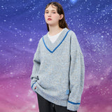 ボウクルラインVネックニット / Boucle line v neck knit