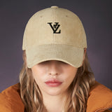 3D Monogram logo corduroy over fit ball cap CREAM