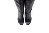 Thigh High Cut-Out Heel Boots(Black)