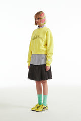 チェリープラネットグラフィッククロップスウェットシャツ / CHERRY PLANET GRAPHIC CROP SWEATSHIRT [YELLOW]