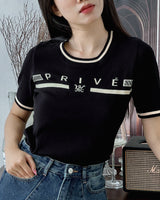 プリヴェバーロゴニッティドクロップドTシャツ