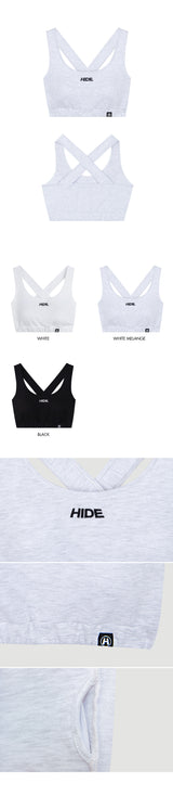 HIDE Cross Bra Top (White Melange) (6570976018550)
