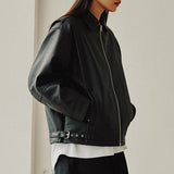 ヴィーガンレザーシングルジャケット / VEGAN LEATHER SINGLE JACKET_BLACK