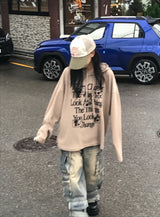 アイズオーバーサイズフィットワッフルニットフーディ