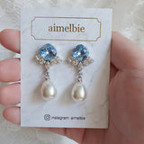 Cushion Square crystal Piercing - Light Sapphire