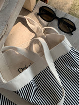 stripe reversible bag - deep black