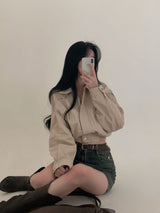 [Bellide made] Bubble Hidden Cropped Field Jacket