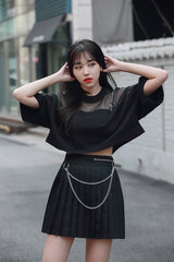チェーンメッシュクロップTシャツ / TOP(8062) Chain Mesh Crop Tee
