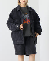 オーバーサイズブラックデニムジャケット / Unisex Oversize Black Denim Jacket