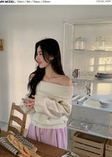 ラブリーピュアオフショルダーニット(4color)