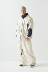 ウィンドブレーカーフーデッドリバーシブルジャケット/BSR2223FWJK036 TWAN WINDBREAKER HOODED REVERSIBLE JACKET CREAM/BLACK