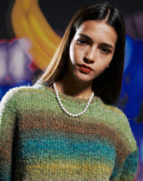 グラデーションセーター/GRADATION SWEATER GREEN YELLOW