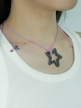 Glitter Necklace-black/star