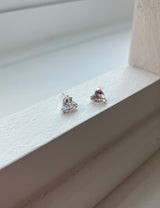 [92.5silver] キュービックハートピアス
