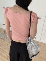 Shaket Glossy Metal Glossy String Backpack