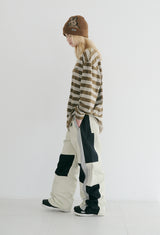 ワッペンロングスリーブ / BSR2223FWPO085 BS WAPPEN LONG SLEEVE KHAKI STRIPE