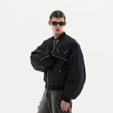 multi zipper bomber jacket