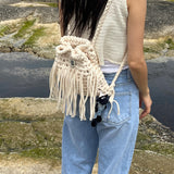 fringe mini backpack (ivory)