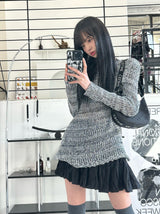 ボカシウェーブルーズニット/Bokashi weave loose knit