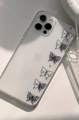 バタフライバンドタトゥーブラックフォーンケース / Butterfly Band Tattoo Black Phone Case