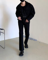 セミブーツカットジーンズ/MG601 Semi boot cut black jeans