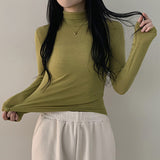 Saru Basic Slim Fit Turtleneck Long-Sleeved T-Shirt (12 colors)