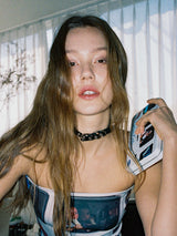 バックルレザーチョーカー/0 8 buckle leather choker