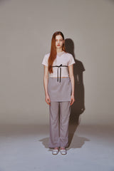 Ribbon Skirt Pants Set Gray