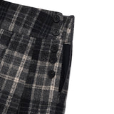 CHERRY BUTTON POINT PLEATS SKIRT[DARK NAVY]