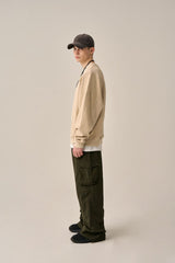 REVERSE PATTERN SWEATSHIRT-BEIGE