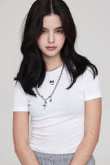mii リブ SS Tシャツ / mii RIBBED SS T-SHIRT WHITE