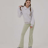 モヘアブーツカットバンディングパンツ/MOHAIR BOOTS CUT BANDING PANTS, PISTACHIO