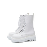 Lace-Up Short Walker Boots(White)