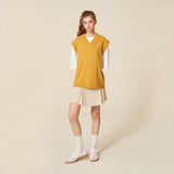 V NECK KNIT VEST_MUSTARD (6610810044534)