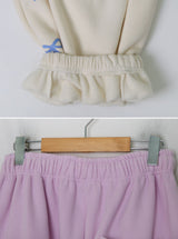 Ribbon Sheep Fleece Jogger Pants (4color)