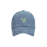 3D Monogram pigment Washing Corduroy Over Fit Ball Cap Blue