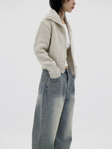 ルベンカラージップアップカーディガン / Ruben Collar Zip-up Cardigan (6color)