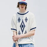 ナバジョパターンリンガーハーフニット / NAVAJO PATTERN RINGER HALF KNIT CREAM