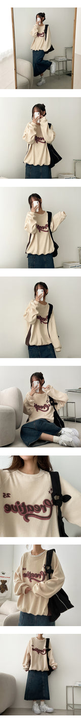 Crème Colored Fleece String Sweatshirt
