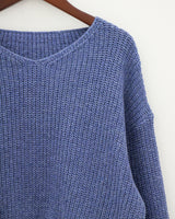 ウールバルーンVネックニット / Wool balloon V-neck knit (5color)