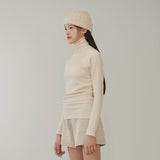 PLEATED TURTLE NECK TOP (IVORY) (6645971222646)