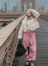 カーペンダーピンタックコットンワイドパンツ
