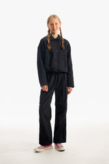 チェリーセミクロップウオウブンジャケット／CHERRY SEMI CROP WOVEN JACKET [BLACK]