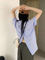 Anin Back Button Boxy Short Sleeve Southern Shirt